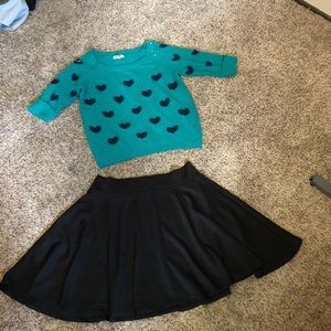Arizona off the shoulder crop sweater with hearts